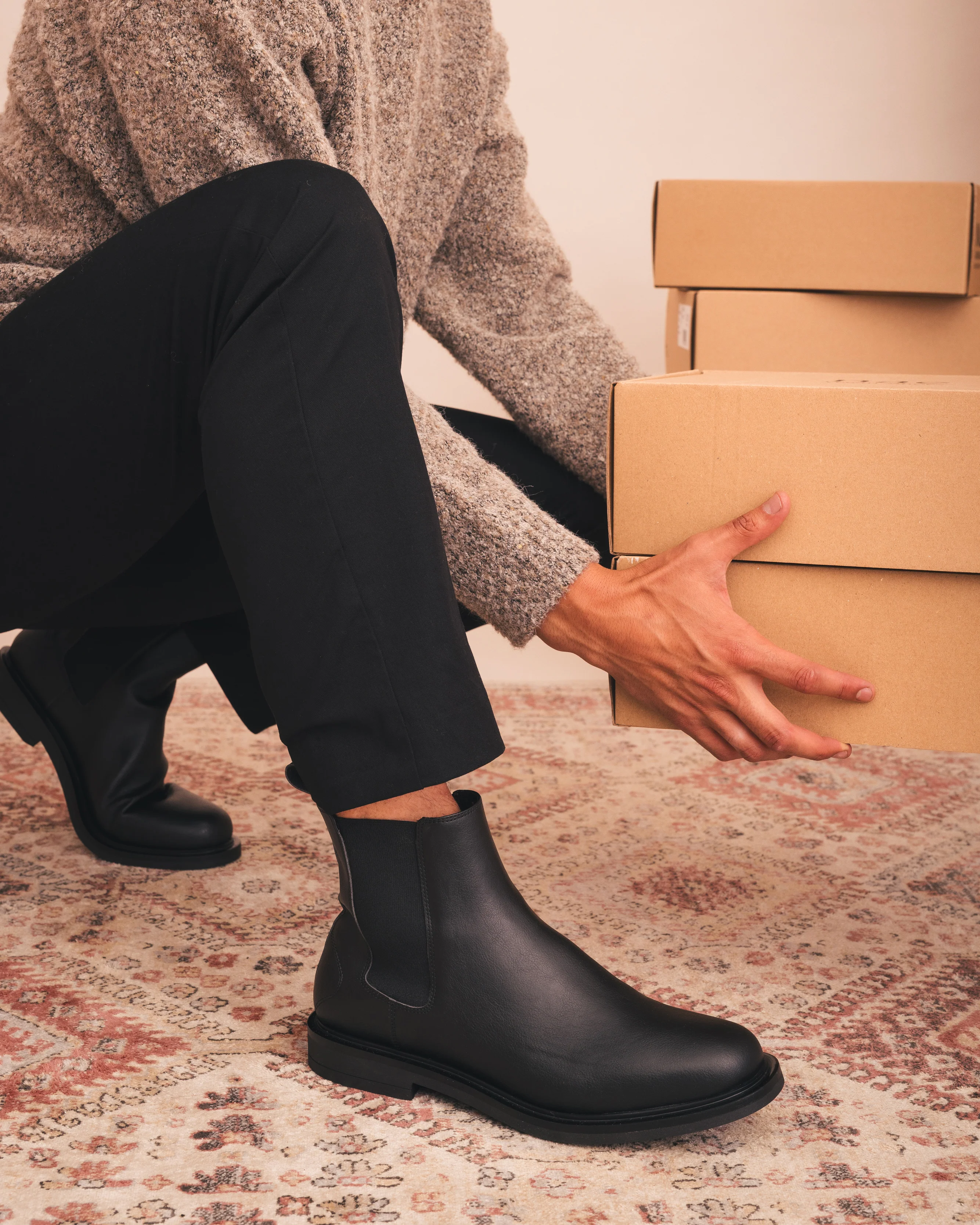 Botins Chelsea Vegan para Homem Denis Preto - Image 4