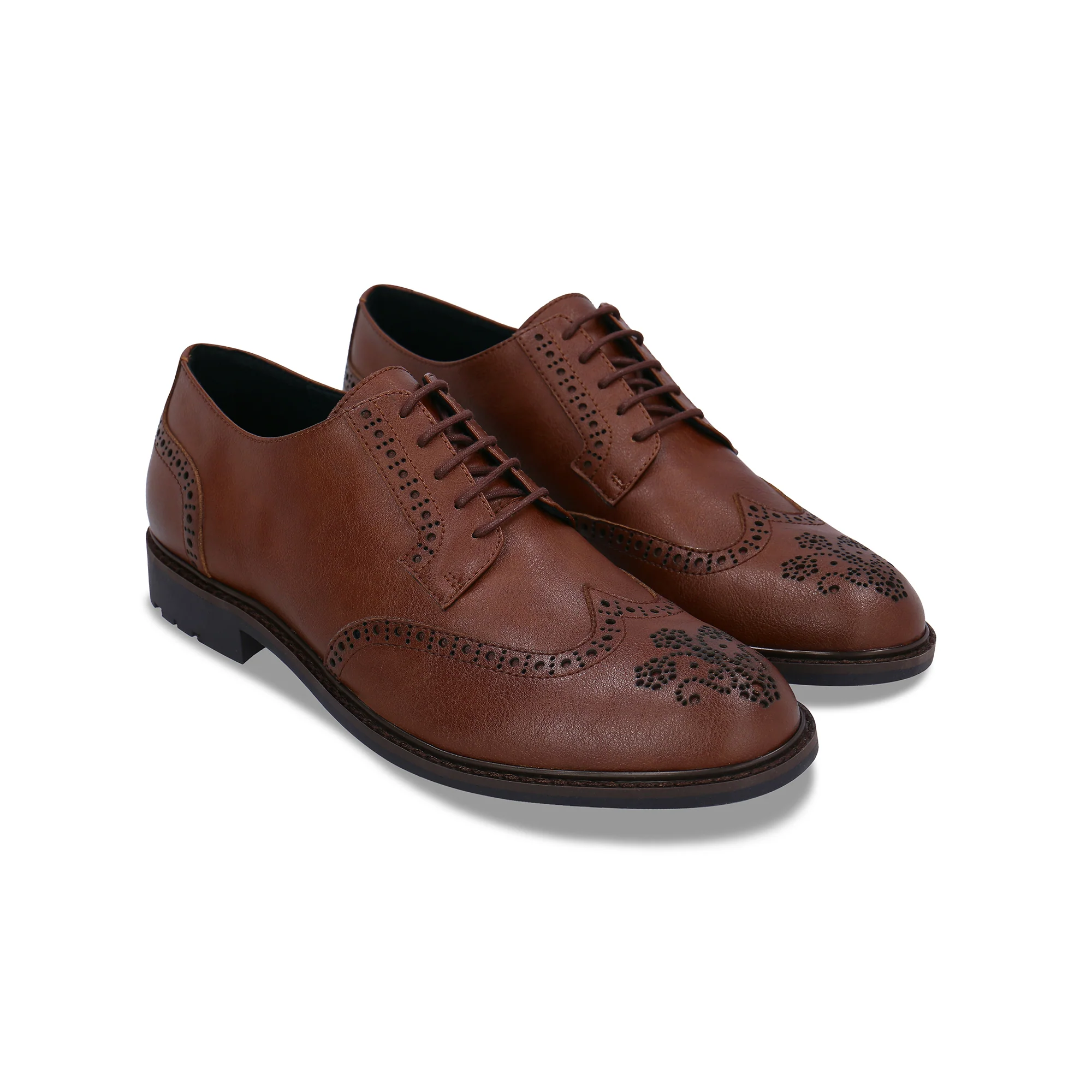 Sapatos Derby Brogue Vegan para Homem Gael Castanho - Image 3