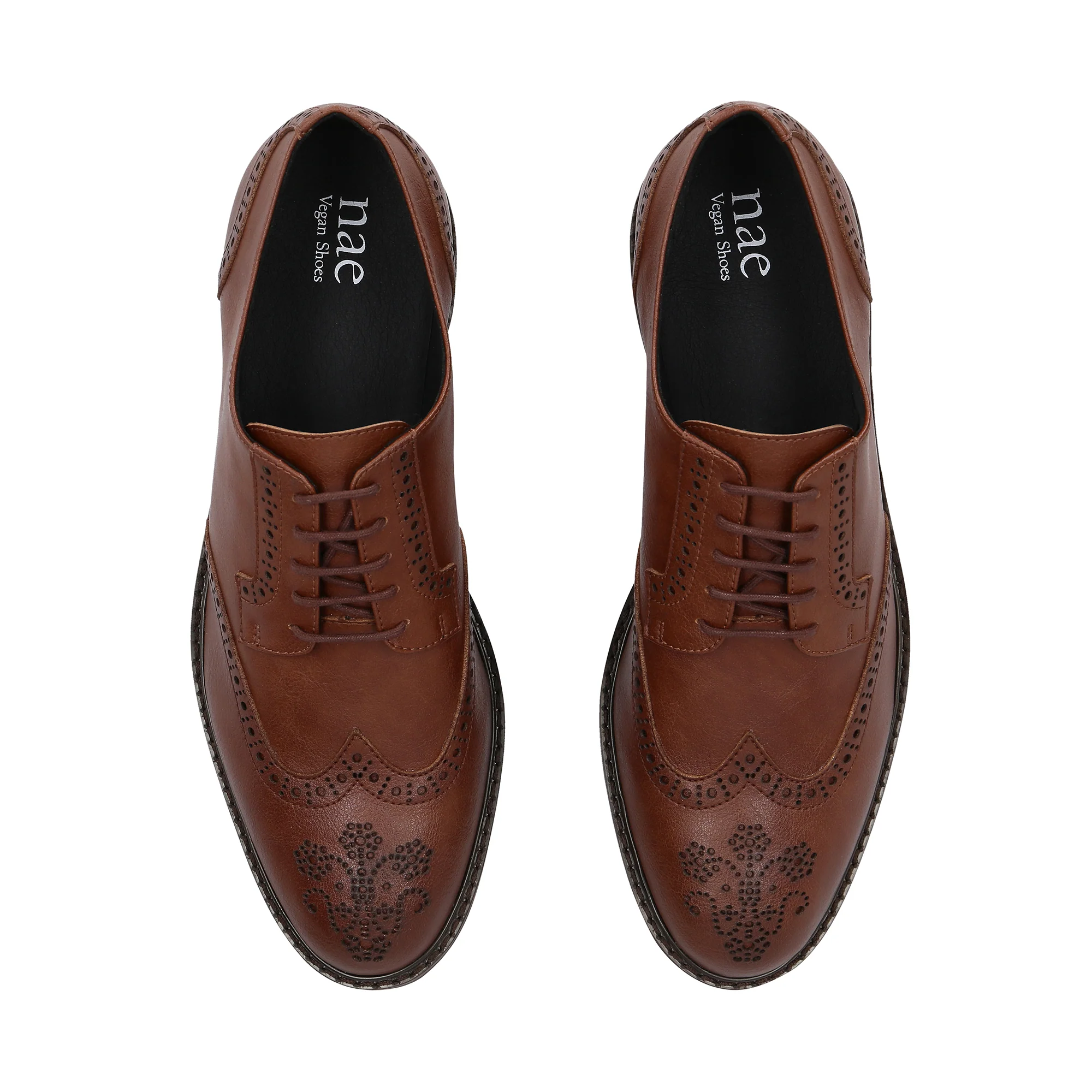 Sapatos Derby Brogue Vegan para Homem Gael Castanho - Image 4
